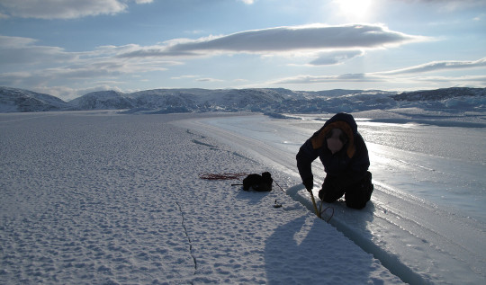 Recording ice movement in Canadian Arctic